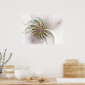 Ein buntes Fraktal-Ornament. Abstrakte Blume Poster (Küche)