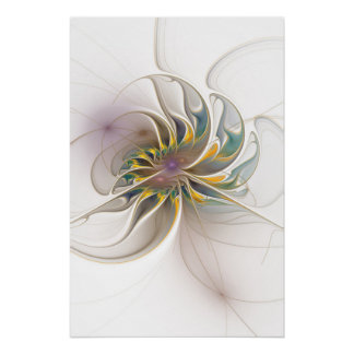 Ein buntes Fraktal-Ornament. Abstrakte Blume Poster