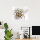 Ein buntes Fraktal-Ornament. Abstrakte Blume Poster (Heimbüro)