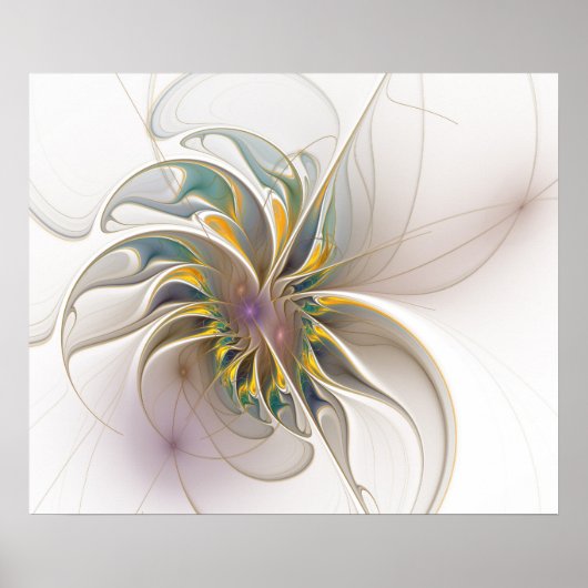 Ein buntes Fraktal-Ornament. Abstrakte Blume Poster (Vorne)