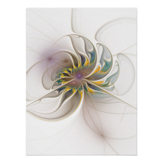 Ein buntes Fraktal-Ornament. Abstrakte Blume Poster