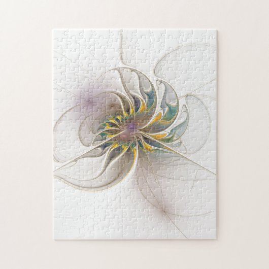 Ein buntes Fraktal-Ornament. Abstrakte Blume Puzzle (Vertikal)