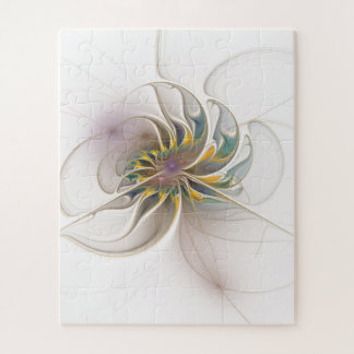 Ein buntes Fraktal-Ornament. Abstrakte Blume Puzzle