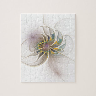 Ein buntes Fraktal-Ornament. Abstrakte Blume Puzzle