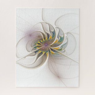 Ein buntes Fraktal-Ornament. Abstrakte Blume Puzzle