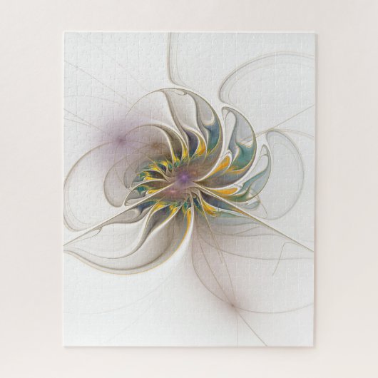 Ein buntes Fraktal-Ornament. Abstrakte Blume Puzzle (Vertikal)