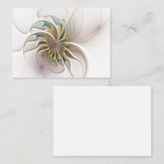 Ein buntes Fraktal-Ornament. Abstrakte Blume Rabattkarte (Vorne/Hinten)