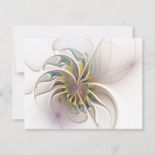 Ein buntes Fraktal-Ornament. Abstrakte Blume RSVP Karte