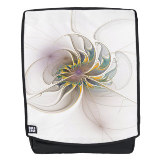 Ein buntes Fraktal-Ornament. Abstrakte Blume Rucksack