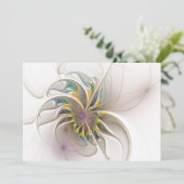 Ein buntes Fraktal-Ornament. Abstrakte Blume Save The Date (Stehend Vorderseite)