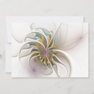 Ein buntes Fraktal-Ornament. Abstrakte Blume Save The Date