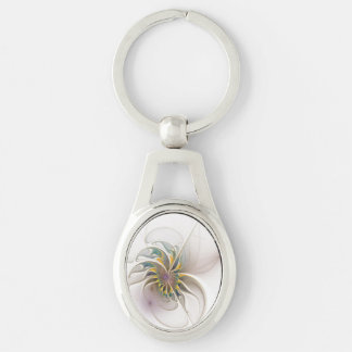 Ein buntes Fraktal-Ornament. Abstrakte Blume Schlüsselanhänger