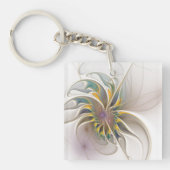 Ein buntes Fraktal-Ornament. Abstrakte Blume Schlüsselanhänger (Vorderseite)