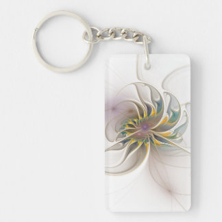 Ein buntes Fraktal-Ornament. Abstrakte Blume Schlüsselanhänger