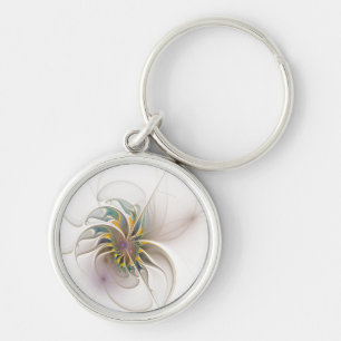 Ein buntes Fraktal-Ornament. Abstrakte Blume Schlüsselanhänger
