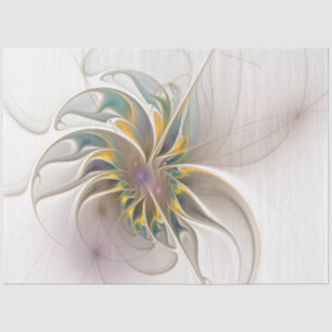 Ein buntes Fraktal-Ornament. Abstrakte Blume Seidenpapier