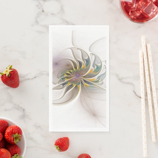 Ein buntes Fraktal-Ornament. Abstrakte Blume Serviette (Beispiel)