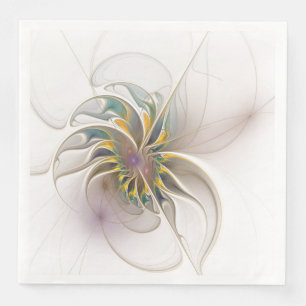 Ein buntes Fraktal-Ornament. Abstrakte Blume Serviette