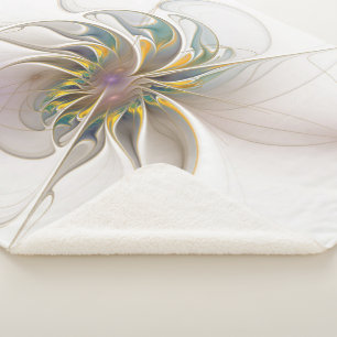 Ein buntes Fraktal-Ornament. Abstrakte Blume Sherpadecke