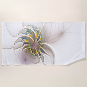 Ein buntes Fraktal-Ornament. Abstrakte Blume Strandtuch
