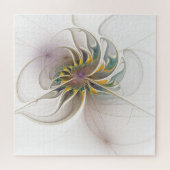 Ein buntes Fraktal-Ornament. ABSTRAKTE BLUME T Puzzle (Horizontal)