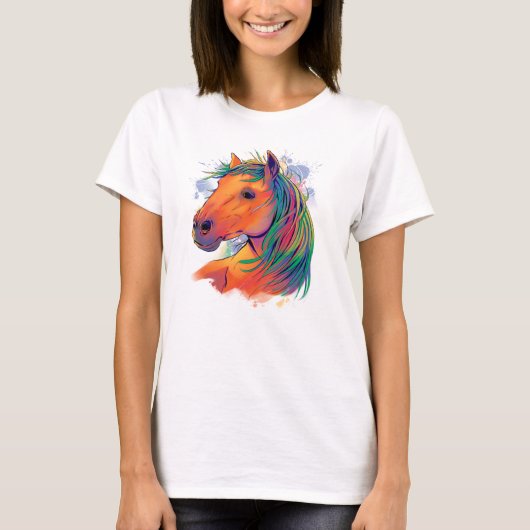 Ein buntes Pferd T-Shirt (Vorderseite)