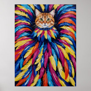 Ein buntes Portrait einer Katze Poster