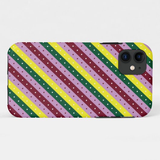 ein buntes Streifen mit Punkten Case-Mate iPhone Hülle (Rückseite (Horizontal))