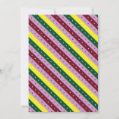 ein buntes Streifen mit Punkten Einladung (Vorderseite)