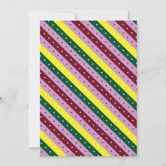 ein buntes Streifen mit Punkten Einladung (Vorderseite)