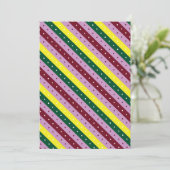 ein buntes Streifen mit Punkten Einladung (Stehend Vorderseite)