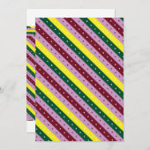 ein buntes Streifen mit Punkten Einladung (Vorne/Hinten)