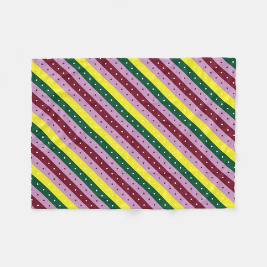 ein buntes Streifen mit Punkten Fleecedecke (Vorderseite (Horizontal))