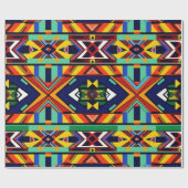 Ein buntes südafrikanisches Muster im Ndabele-Stil Geschenkpapier (Flach)