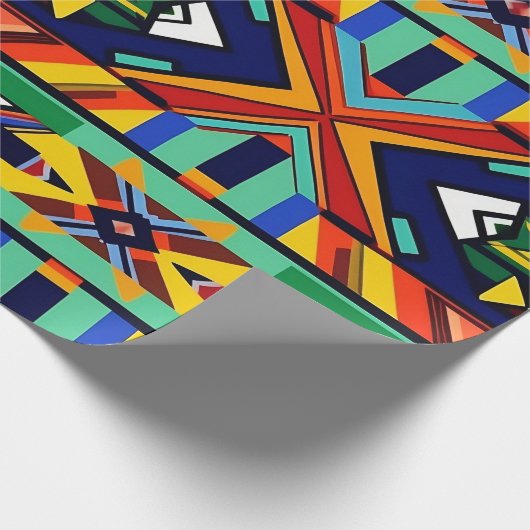 Ein buntes südafrikanisches Muster im Ndabele-Stil Geschenkpapier (Ecke)