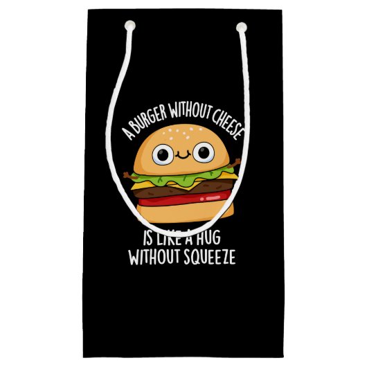 Ein Burger ohne Käse Funny Food Pub Dark BG Kleine Geschenktüte (Vorderseite)