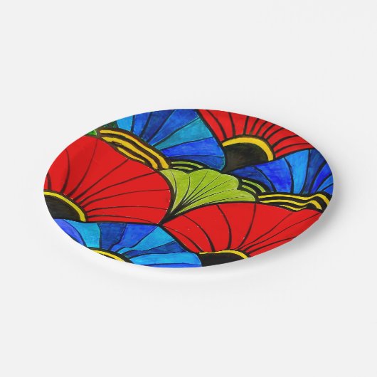 Ein Burst von Tellern für Farbpapiere Pappteller (Schrägansicht)