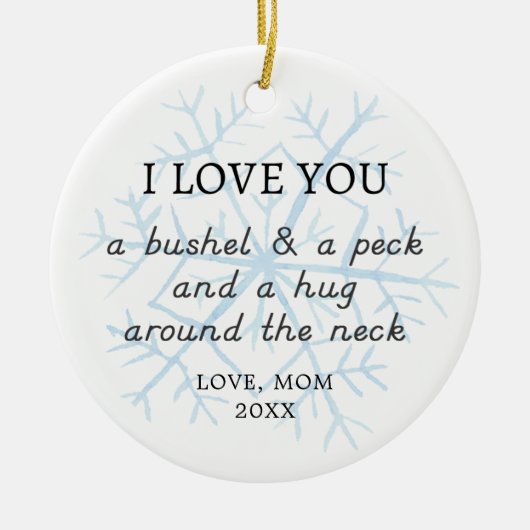 Ein Bushel und ein Personalisierter Peck aus der M Keramik Ornament (Vorne)