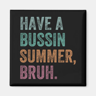 Ein Bussin Sommer Bruh Retro Vintage Lehrer Hallo Magnet
