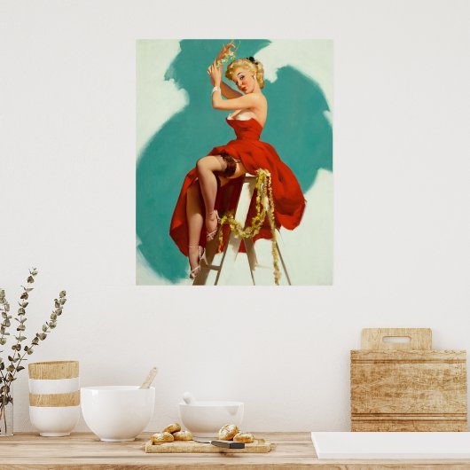 Ein Button für die Job Girl Art Poster (Küche)