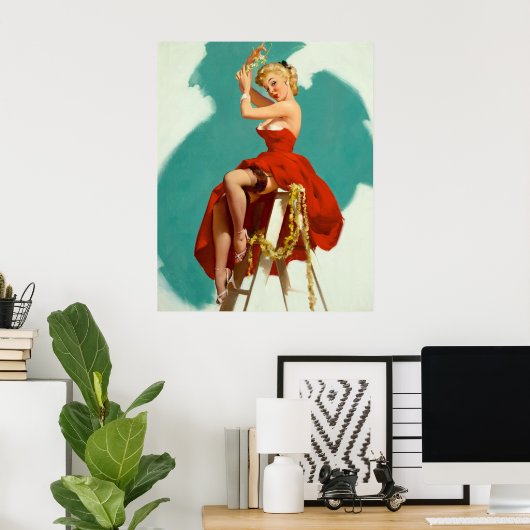 Ein Button für die Job Girl Art Poster (Heimbüro)