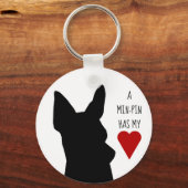 "Ein Button hat mein Herz" Schlüsselanhänger (Vorderseite)