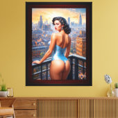 Ein Button nach oben Girl View at Dusk AI Art von  Leinwanddruck (Insitu (Wohnzimmer))