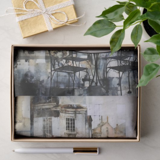 Ein Café in der Stadt Seidenpapier (Geschenk)