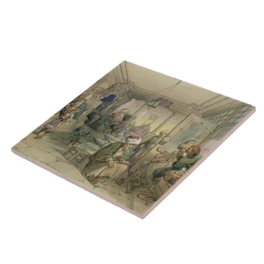 Ein Café, Konstantinopel, 1854 (Stift u. Tinte u. Fliese (Seite)