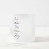 Ein Café-Mokka-Wodka-Valium Latte bitte Mattglastasse (Vorderseite Links)