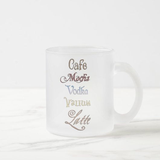 Ein Café-Mokka-Wodka-Valium Latte bitte Mattglastasse (Rechts)