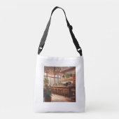 Ein Café Tragetaschen Mit Langen Trägern (Rückseite)