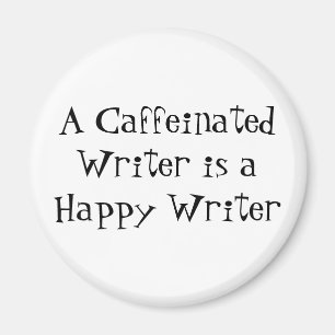 Ein Caffeinated Verfasser ist ein glücklicher Magnet