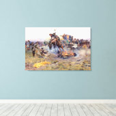 Ein Camp, in dem Koch-Probleme von Charles M. Russ Leinwanddruck (Insitu (Holzboden))